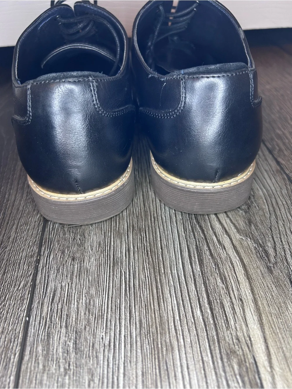 Steve Madden Black Cap Toe Oxford Leather Dress Shoes Men’s Size 10